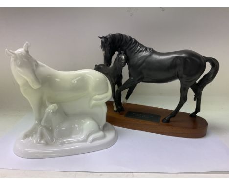 A Beswick model of Black Beauty and Fowl together with a Royal Doulton Classics figure.