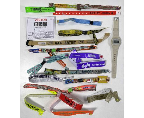 18 assorted (mostly) artist passes for various events that Martin performed at with Primal Scream inc Glastonbury, a BBC visi