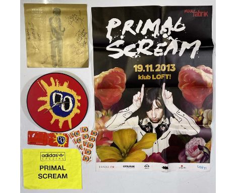 Primal Scream ephemera and memorabilia from Martin's collection to inc: 12x12" cover slick for 'Riot City Blues' signed by Bo