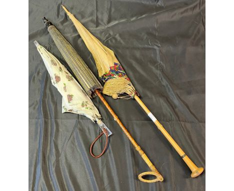 Three vintage ladies parasols. 