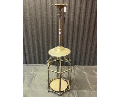 A Large antique metal framed long drop ceiling light fitting, Originally used in the Park Lodge Hotel, Stirling. 