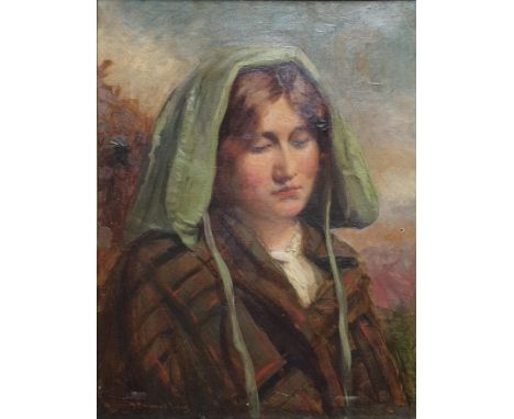 William Drummond Young (Scottish, 1855?1924) Portrait of Jeanie DeansOil on canvasSigned45cm x 34cm 