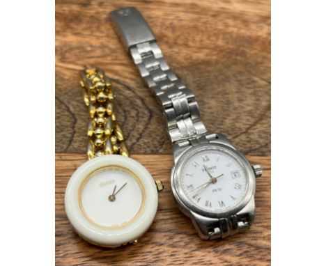 A Vintage ladies Gucci watch [0376205] together with Tissot PR 50 Watch. 