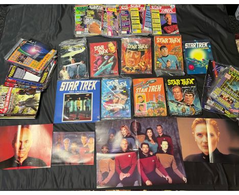 A Selection of Vintage Star Trek annuals from the 1970's, Posters and Star Trek magazines. 