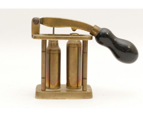 A 20th century Brass 12 Bore Shotgun cartridge recapper tool, by Midland Gun.Co Birmingham England.