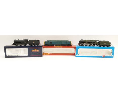 Three 00 gauge scale model locomotives, to include a Hornby BR Class 47 Co-Co diesel engine, an Airfix 'Royal Scot' BR livery