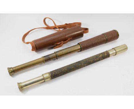 WWI pair of telescopes, by W. Ottway &amp; Co LTD Ealing Of London, stamped No 159 Np 43 broad arrow and Scout Regiment MKII 