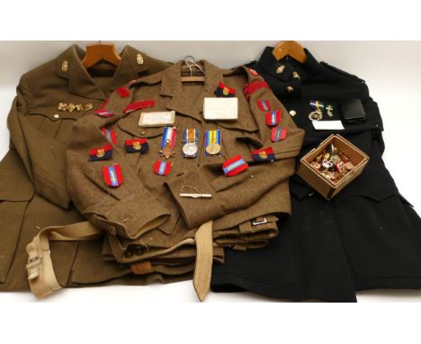 A collection WWI-ERII memorabilia, to include the trio of the 1914-1915 Star, War, Victory, awarded to 10-430 Sjt W.E. Harris