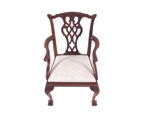CHILDÍS CHIPPENDALE STYLE MAHOGANY CHAIR42 cm. wide; 35 cm. deep; 73 cm. high