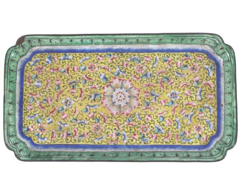 EIGHTEENTH/NINETEENTH-CENTURY CANTON ENAMEL TRAY
