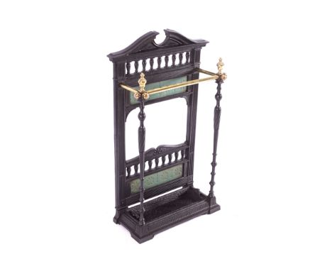 NINETEENTH-CENTURY CAST IRON AND BRASS STICK STAND