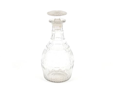 ANTIQUE GLASS DECANTER AND STOPPER26 cm. high