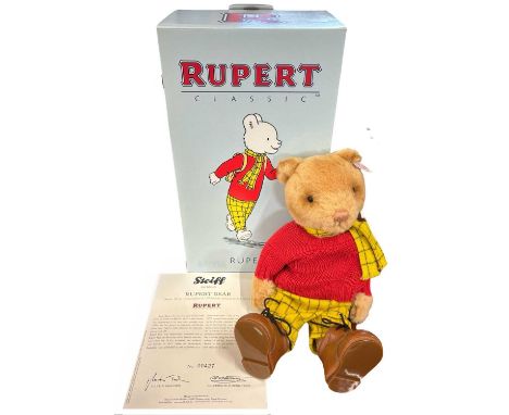 A boxed limited edition Steiff Rupert, #427/1973 with certificate