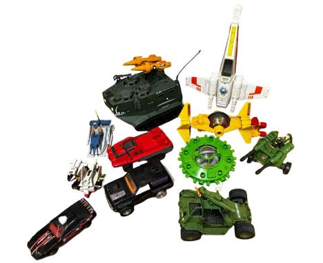 A mixed lot of retro toy vehicles, to include Kenner, Britains, G I Joe etc