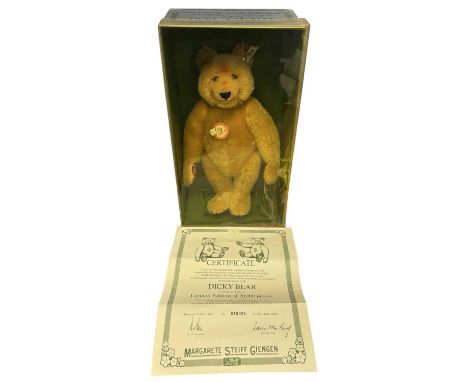 A boxed Steiff limited edition Replica 1930 Dicky Bear (1985)#15026/20,000 with COA
