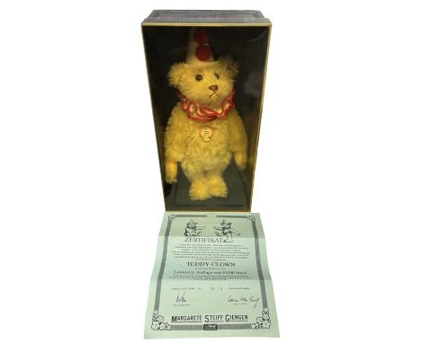 A boxed Steiff limited edition Teddy Clown Replica 1926 bear.#218/10,000 with COA