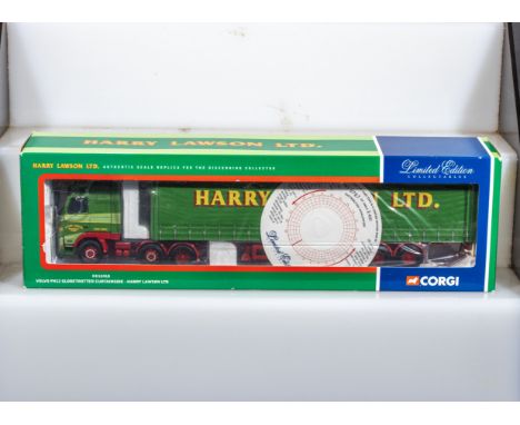 Corgi die cast model truck limited edition CC12418 Volvo FH12 Globetrotter Curtainside, Harry Lawson Ltd. Boxed