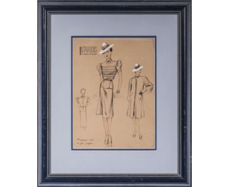 Framed coloured lithograph, Inspirations D’avant-saison image size 31cm x 23cm