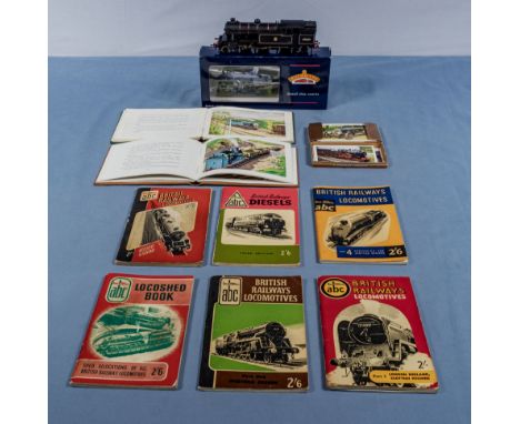 Bachman 1:76/100 steam engine, six British Railway books, cards and two Thomas Tank Engine books