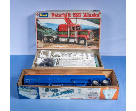 Revell Peterbilt 353 Alaska model and a Fruehauf tanker