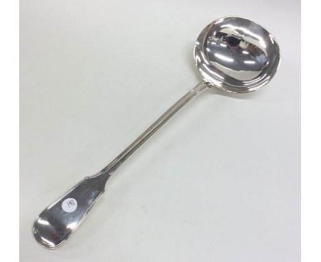A silver plated fiddle and thread pattern soup ladle. Est. £20 - £30.