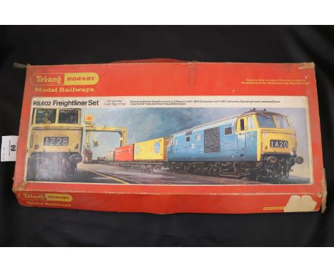 Boxed Triang Hornby RS602 Freightliner Set very near complete with Diesel engine and rolling stock