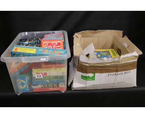 Collection of vintage boxed games to include many PGP, boxed Chad Valley Give a Show Projector etc in two boxes