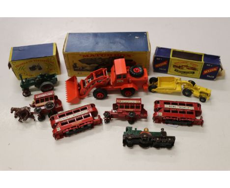 Boxed Matchbox K3 Hatra Tractor Shovel, boxed Matchbox Major No 1 Pack (missing end flaps) and a boxed Matchbox Models of Yes