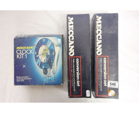 Boxed Meccano Clock Kit 1 together with Boxed Meccano Conversion Set 4X and Boxed Meccano Conversion Set 5X