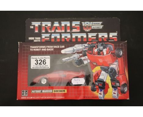 Transformers - Original boxed G1 Tranformers Autobot Warrior Sideswipe in good condition, with instructions, tech spec, and a