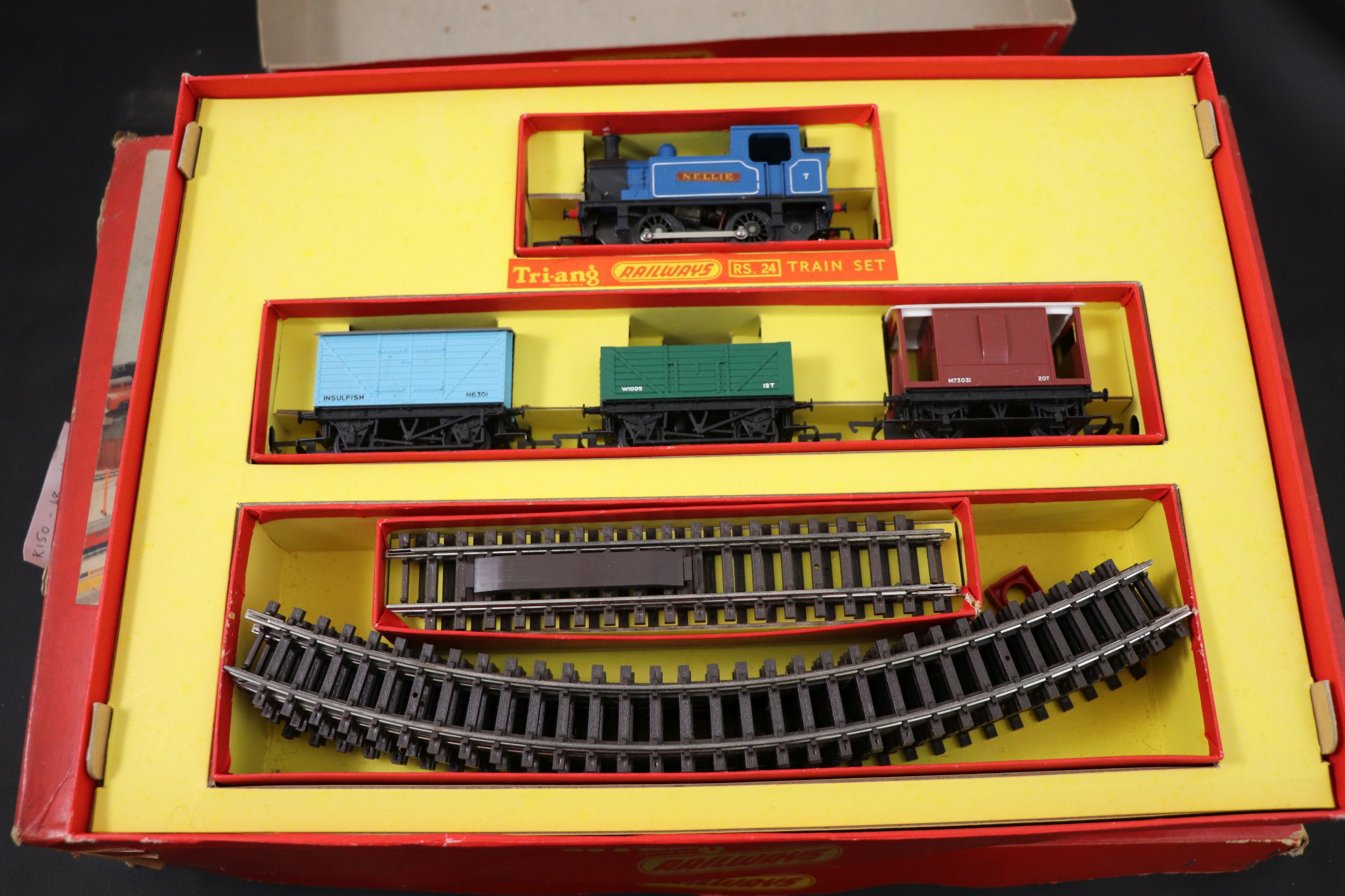Three boxed Triang OO gauge model railway train sets to include RS24