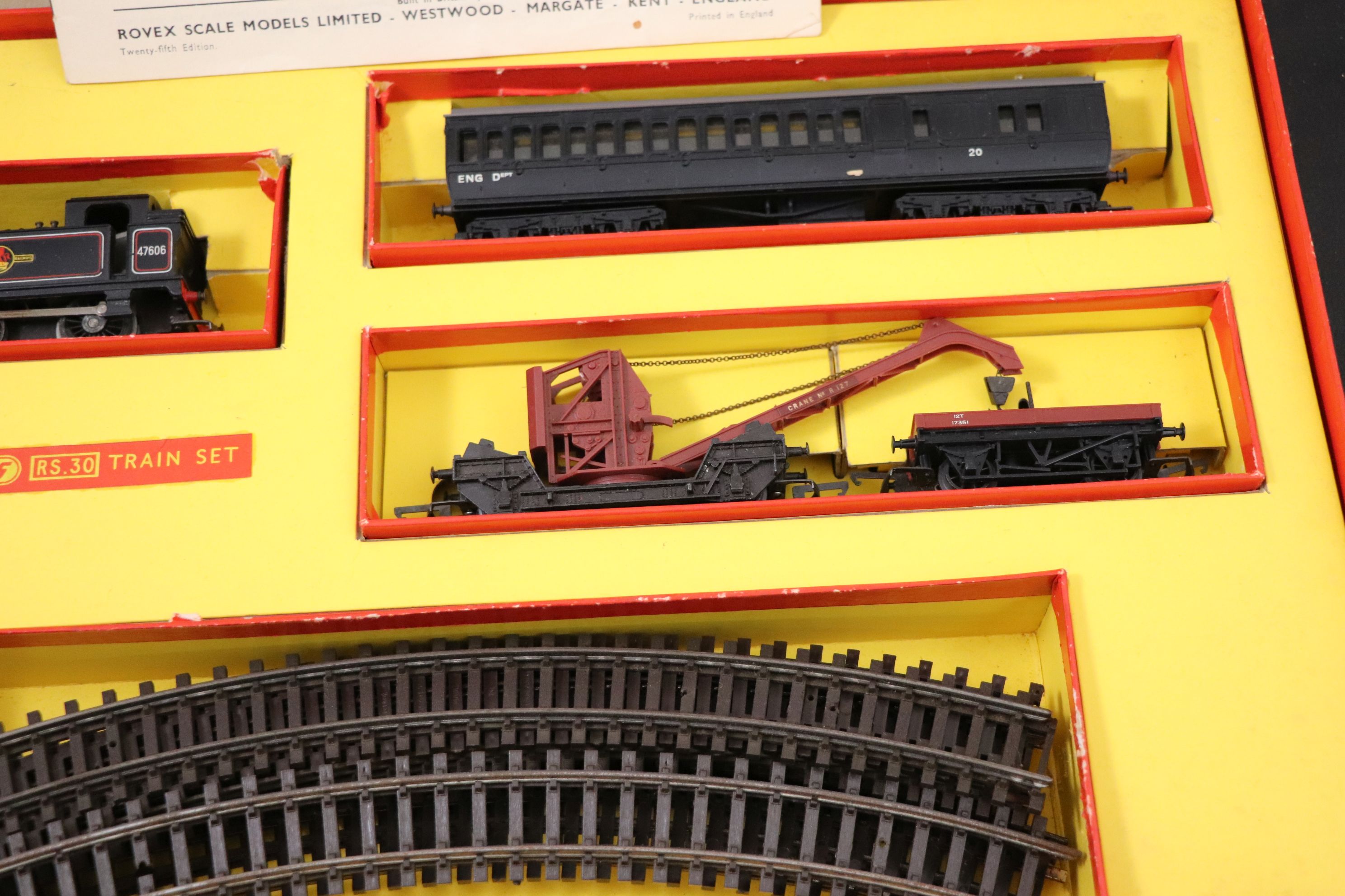 Three boxed Triang OO gauge model railway train sets to include RS24