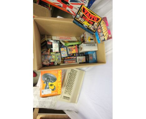 Large group of Commodore gaming to include many cassette tape games, console and accessories 