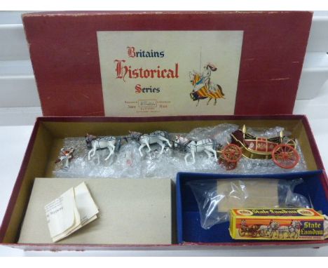 A boxed Britains Historical Series State Open Road Landau 9402, with instruction leaflet  'assembling the team of six horses,