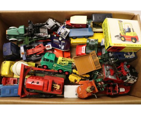 Collection of loose diecast models to include DInky Supertoys 'Blaw Knox' Bulldozer, Coventry Climax Fork Lift, Motocart, Spo