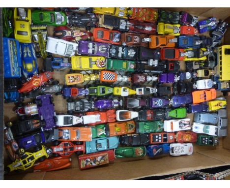 Collection of Mattel Hot Wheels diecast models, approx 190 in two trays