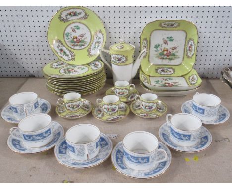 A Fenton Old Chelsea part coffee and dessert set, together with Coalport Revelry coffee cans and saucers