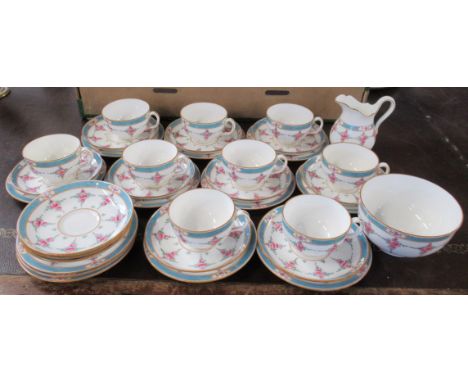 A Minton tea set, comprising 9 cups, 12 saucers, 12 side plates, a jug and a sugar bowl, together with other ceramics