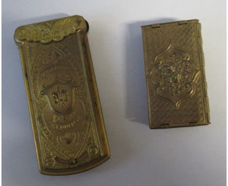 R Turner &amp; Co, Redditch, The Quadruple Needle Casket, a gilt metal case of rectangular form, height 3ins, together with a