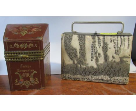 Two ladies companion sewing kits, one from W Bartleet &amp; Sons Lizard Reticule needle case, with thimble and a another case