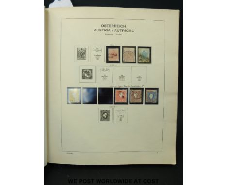 A good collection of Austria stamps in a Schaubek album, 1850 -1960, including many early issues. Also Austrian post office, 
