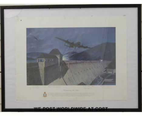 Two signed prints of Dambusters interest, the first 'The Dambusters' by Robert Taylor, signed by approximately 50 various air