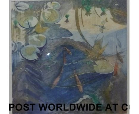 Robert R Greenhalgh signed limited edition (18/150) print "Garden Pond" (32cm x 32cm)
