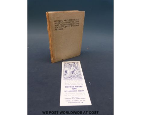 William Morris, Gothic Architecture: A Lecture for the Arts and Crafts Exhibition Society (Kelmscott Press, 1893) Red and bla