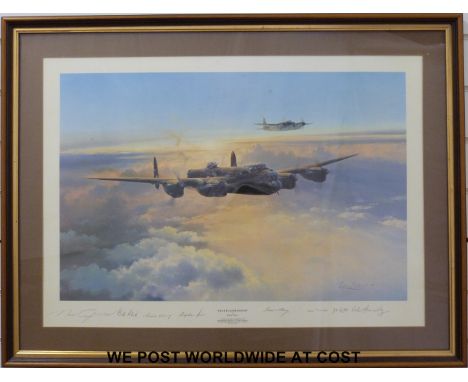 Robert Taylor: "Cloud Companions" signed limited edition print (1075/1250) of a Lancaster and Mosquito, signed to lower edge 