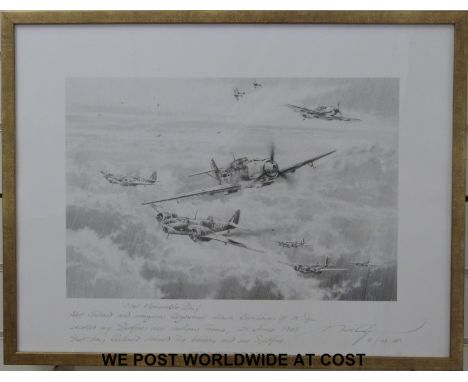 Robert Taylor signed limited edition artist's proof (81/150) print "Most Memorable Day" print of aerial combat over Northern 