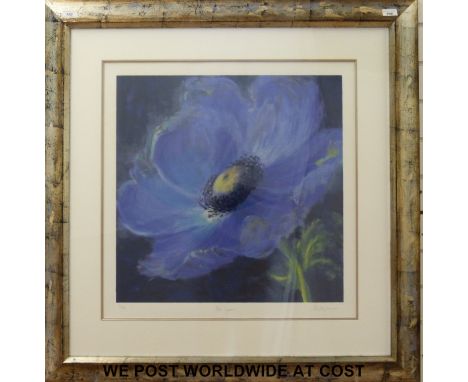 Nel Whatmore signed limited edition (12/120) print "Blue Lagoon" floral study (65 x 64cm)