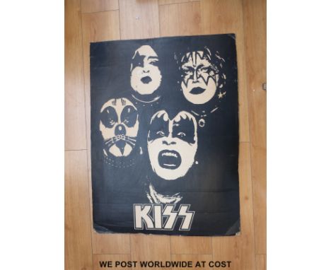 A 1970's Kiss promotional poster, produced for their first LP