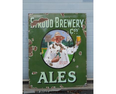 A Stroud Brewery Co Ales "As Clear as a Bell" enamel sign by Joseph Causton & Son (138cm x 108cm)