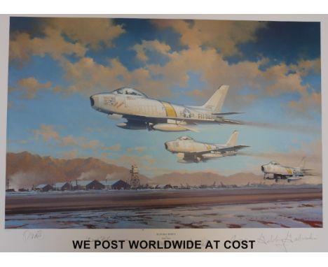 Robert Watts signed limited edition (31/1000) print 'Hunting Party' signed by the artist and jet aces together with a limited